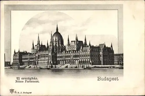 Ak Budapest Ungarn, Neues Parlament