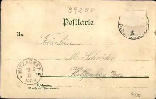 Litho Burg bei Magdeburg, Denkmal, Breitesteg, Bahnhof, Panorama