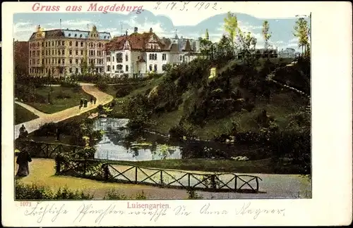 Ak Magdeburg an der Elbe, Luisengarten