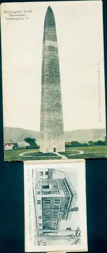 Leporello Ak Bennington Vermont USA, Bennington-Battle-Monument, Monument-Avenue
