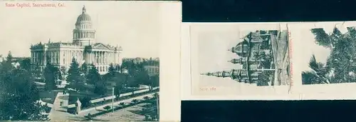 Leporello Ak Sacramento, Kalifornien, USA, State Capitol, Kathedrale, Palm Walk