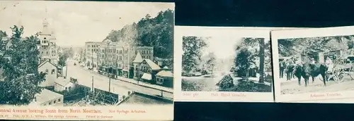 Leporello Ak Hot Springs Arkansas USA, Central Avenue, North Mountain, Arlington-Hotel