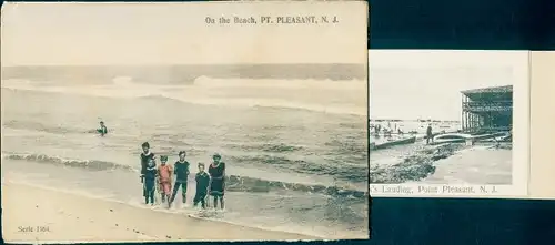 Leporello Ak Point Pleasant New Jersey USA, Strand, Clark's Landing, Warwick-Arms-Hotel