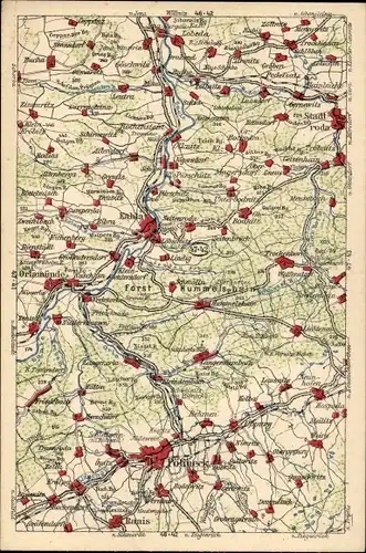 Landkarten Ak Pößneck, Forst Hummelshain, Stadtroda, Orlamünde