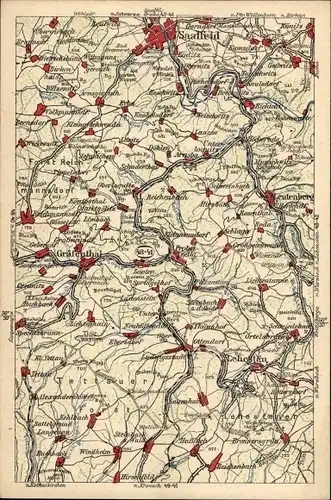 Landkarten Ak Saalfeld, Gräfenthal, Lehesten, Leutenberg