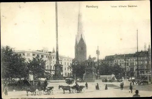 Ak Hamburg, Kaiser Wilhelm Denkmal