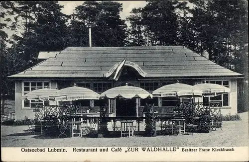 Ak Ostseebad Lubmin Vorpommern, Restaurant und Cafe Zur Waldhalle