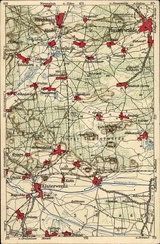 Landkarten Ak Elsterwerda in Brandenburg, Forst, Dobrilugk, Finsterwalde