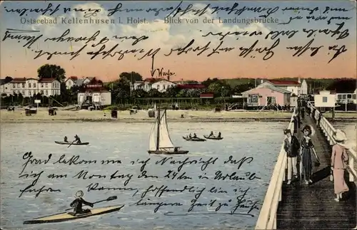 Ak Ostseebad Kellenhusen in Holstein, Blick von der Landungsbrücke