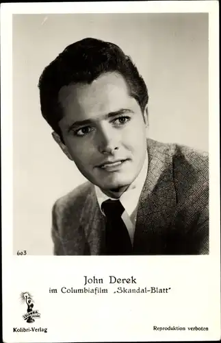 Ak Schauspieler John Derek, Portrait, Film Skandal-Blatt