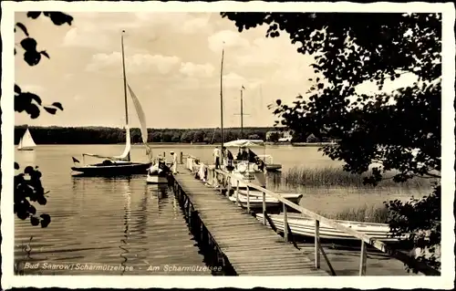 Ak Bad Saarow in der Mark, Scharmützelsee, Steg, Boote