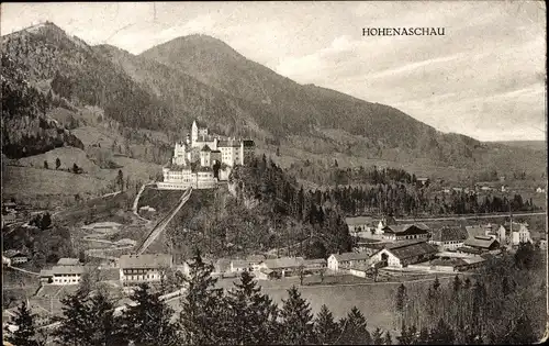 Ak Hohenaschau Aschau im Chiemgau Oberbayern, Gesamtansicht, Schloss