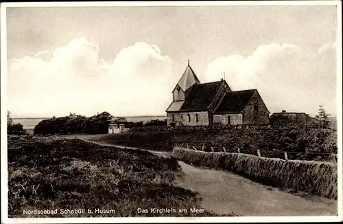 Ak Schobüll Husum in Nordfriesland, Kirchlein am Meer