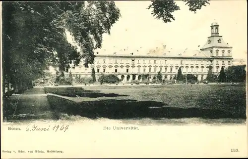 Ak Bonn am Rhein, Universität, Außenansicht