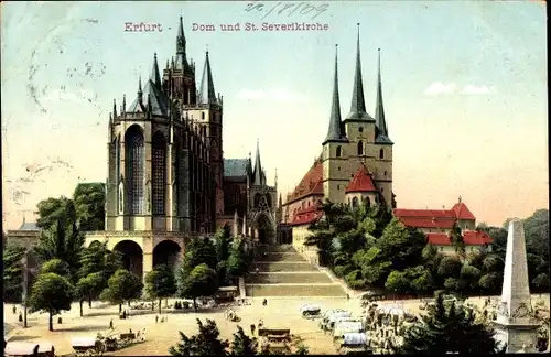 Ak Erfurt in Thüringen, Dom, St. Severikirche