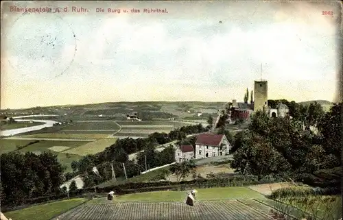 Ak Blankenstein Hattingen Ruhr,  Burg und Ruhrtal