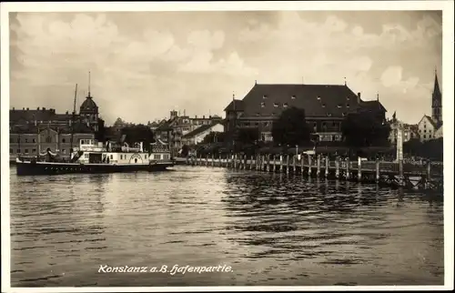 Ak Konstanz am Bodensee, Hafen, Schiff Baden