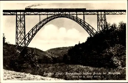 Ak Solingen, Müngstener Brücke, Lokomotive, Bergisches Land