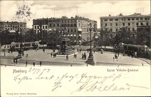 Ak Hamburg Mitte Neustadt, Kaiser Wilhelm Denkmal