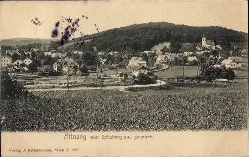 Ak Attnang Puchheim in Oberösterreich, Blick vom Spitzberg aus