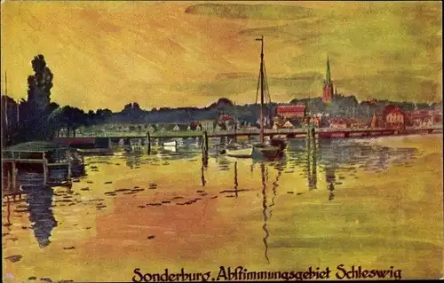 Künstler Ak Sønderborg Sonderburg Dänemark, Abstimmungsgebiet Schleswig, Ort