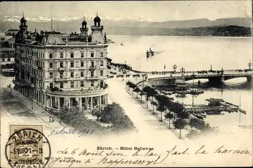 Ak Zürich Stadt Schweiz, Hotel Bellevue