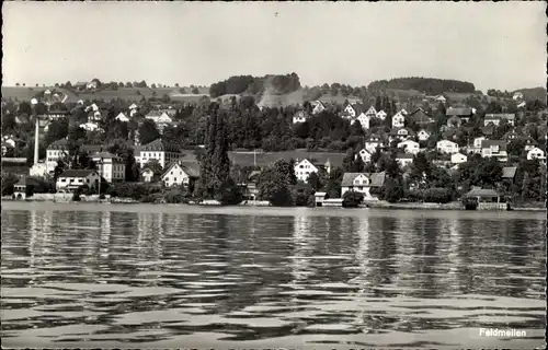 Ak Feldmeilen Meilen Kanton Zürich, Ort vom Wasser aus gesehen