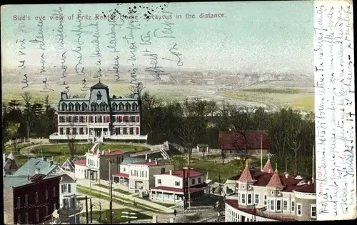 Ak New York USA, Birds eye view of Fritz Reuter Home Secaucus in the distance