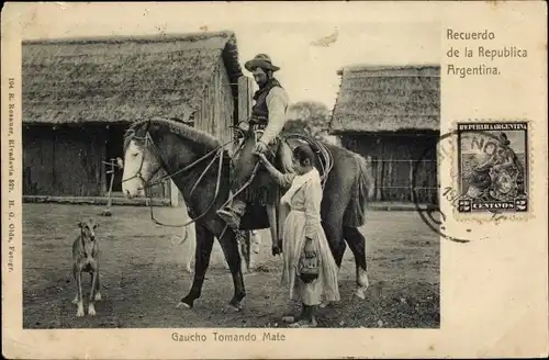 Ak Argentinien, Gaucho Drinking Mate