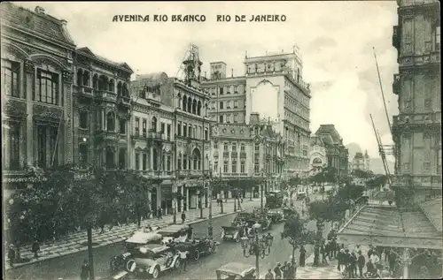 Ak Rio de Janeiro Brasilien, Avenida Rio Branco