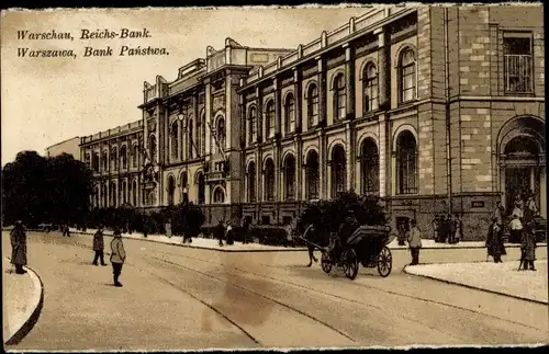 Ak Warszawa Warschau Polen, Reichsbank