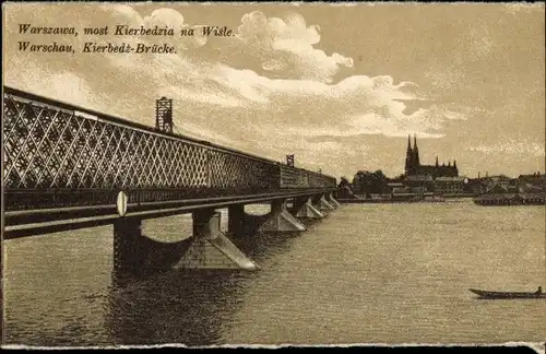 Ak Warszawa Warschau Polen, Kierbedz-Brücke