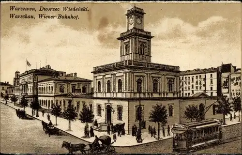 Ak Warszawa Warschau Polen, Wiener Bahnhof