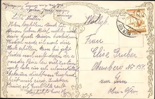 Künstler Ak Wien 1. Innere Stadt Österreich, Kärntnerring, Ringstraße, Straßenbahn