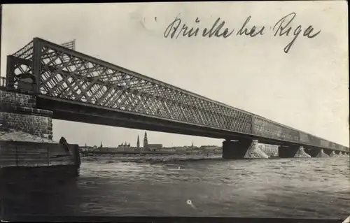 Foto Ak Riga Lettland, Brücke