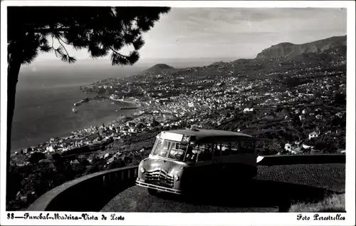 Ak Funchal Insel Madeira Portugal, Gesamtansicht, Bus