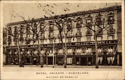 Ak Barcelona Katalonien Spanien, Hotel Oriente