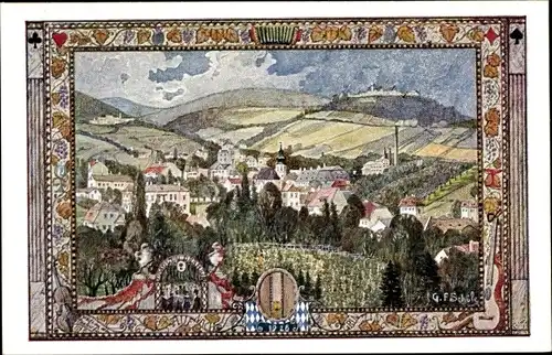 Künstler Ak Wien 19 Döbling Grinzing, 10. Deutsches Sängerbundesfest 1928, Kahlenberg