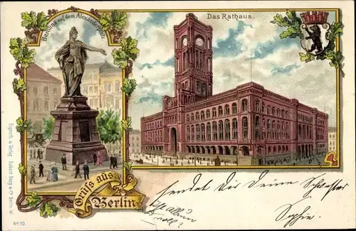 Litho Berlin Mitte, Das Rathaus, Berolina auf dem Alexanderplatz