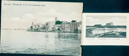 Leporello Ak Portsmouth New Hampshire USA, Shawberry-Bank, Wentworth-Hotel