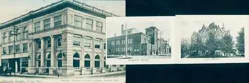 Leporello Ak Manistee County Michigan USA, High School, Briny-Inn, Ramsdell-Theater