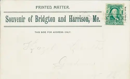 Leporello Ak Harrison Maine USA, Highland-Lake, Lovers Lane, Harrison-House