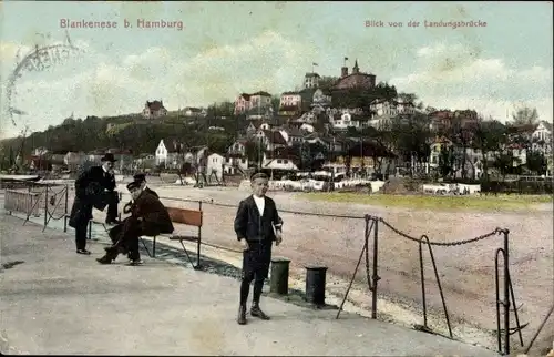 Ak Hamburg Altona Blankenese, Blick von der Landungsbrücke