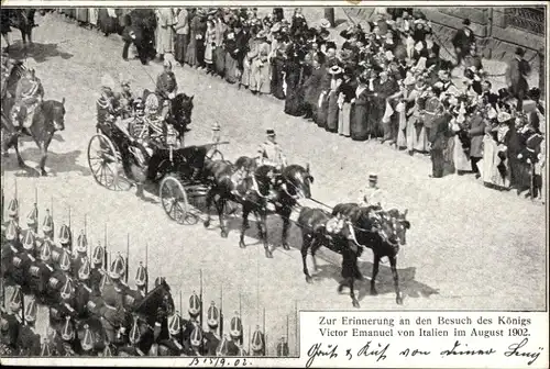Ak Berlin, Besuch des König Viktor Emanuel III. von Italien, August 1902