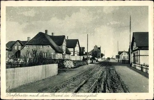 Ak Wenningstedt auf Sylt, Dorfstraße nach dem Strand