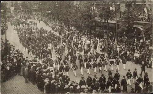 Ak Frankfurt am Main, XI. Deutsches Turnfest 1908, Festzug