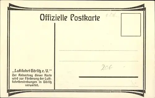 Künstler Ak Krafft, E., Görlitz in der Lausitz, Flugtage 9-10. August 1924, Flugzeug