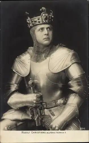 Ak Schauspieler Rudolf Christians, Portrait als König Heinrich V.