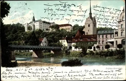 Ak Untermhaus Gera in Thüringen, Schloss Osterstein, Brücke, Kirche