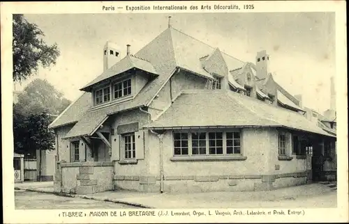 Ak Paris, Ausstellung für dekorative Kunst 1925, Maison de la Bretagne
